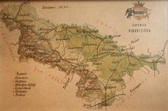 Historical Croatian county maps on postcards around 1900