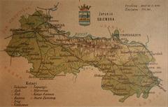 Historical county maps on postcards around 1900 displayed at Croatian School Museum