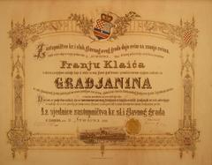 Old diploma from the Croatian School Museum during Museum Night