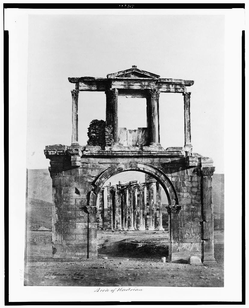Ancient Arch of Hadrian in Athens, Greece