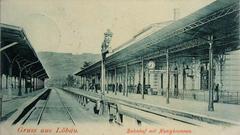 View of platforms 1 and 2 at Löbau railway station around 1901
