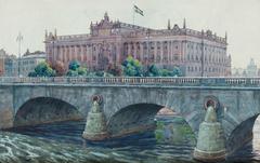 View of the Swedish Parliament House (Riksdagshuset) in Stockholm
