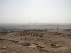 View from Djedefre's Pyramid towards Giza with Abu Rawash in the foreground