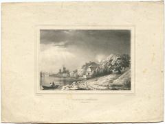 Lithograph of Waldemarsudde coastal and archipelago environment