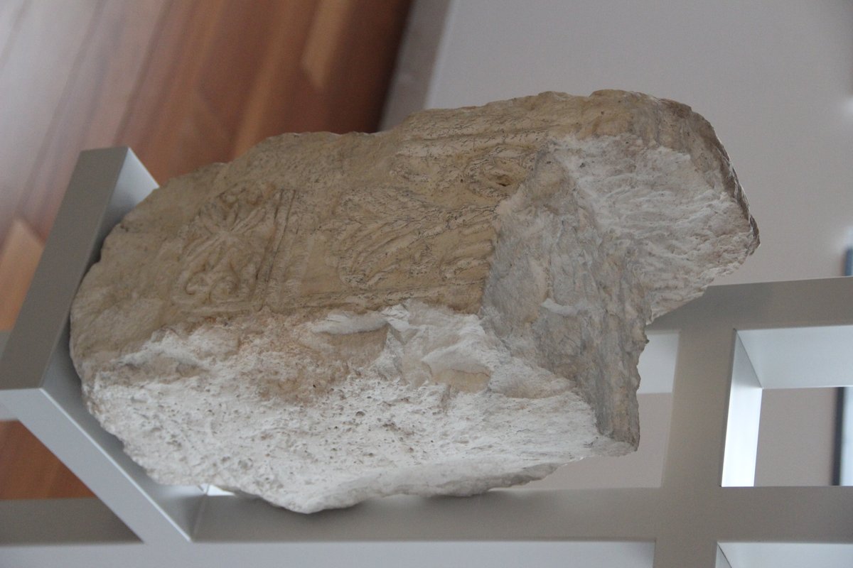 Fragment of pilaster from Santa María de Bendones church exhibited in the Archaeological Museum of Asturias Oviedo
