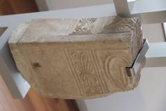 Fragment of pilaster from the Santa María de Bendones church exhibited in Archaeological Museum of Asturias Oviedo