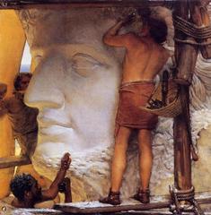 Roman sculptors at work in an ancient studio