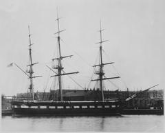 Starboard side of a ship docked at a wharf in 1926