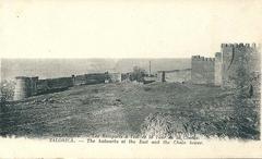 Historic view of Salonique Eastern Ramparts and Chanie Tower circa 1918