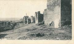 Historic city walls of Salonique (Thessaloniki) in the southeast around 1918