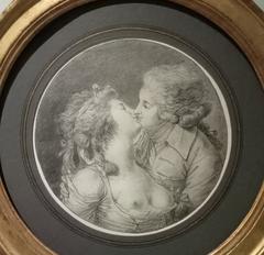 Le Baiser painting by André Pujos showing a romantic kiss