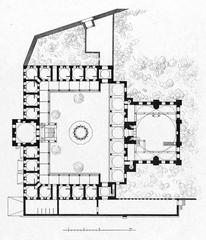 Architectural plan of Sokollu Mehmed Pasha Mosque in Kadırga, Istanbul
