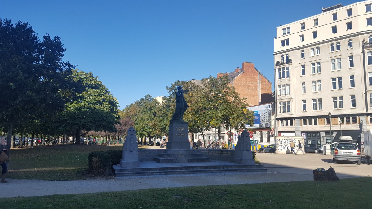 Monument to the War Pigeon at Pantsertroopensquare in Brussels