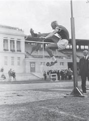 Finnish high jumper Olavi Niemi competing at the 1925 Workers' Summer Olympiad in Frankfurt