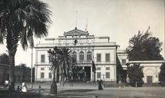 Khedivial Opera House in 1869 with date palm and fan palm