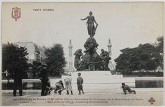 Vintage photomechanical postcard of the Monument du Triomphe de la République at Place de la Nation, Paris