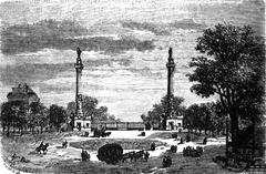 Historic monument Barrière du Trône at Place de la Nation in Paris