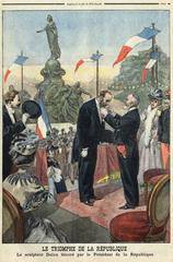 Jules Dalou receiving commander of the Legion of Honour award from Emile Loubet at Place de la Nation Paris 1899
