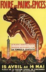 Vintage French market poster for the gingerbread fair at Place de la Nation, Paris, 1933