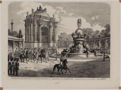 Inauguration of Prince Eugène Boulevard by Emperor on December 7, 1862, detailed historic wood engraving