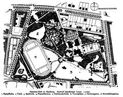 Revised plan of Hammer Park in Hamburg by Gartenbaudirektor Otto Linne, published in Die Gartenkunst 1929