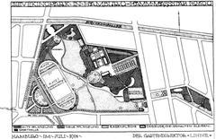 Historic redevelopment plan of the former Sieveking Park now known as Hammer Park in Hamburg-Hamm from 1914