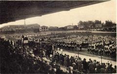 Campo Sportivo Comunale in Ferrara sports stadium with green field and surrounding stands