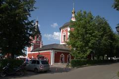 Historic wooden churches in Suzdal, Vladimir Oblast, Russia in July 2016 under a clear blue sky