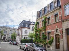 Red brick building at 1 rue Fischart, former home of Strassburger Bauverein during Prussian era