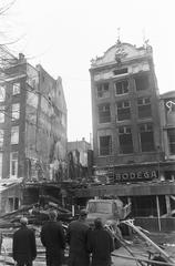Demolition of a building corner at Rembrandtsplein, one building completely demolished