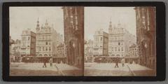 Historic photo of Rembrandtplein 35-45 in Amsterdam featuring café Het Gouden Hoofd at number 37-39