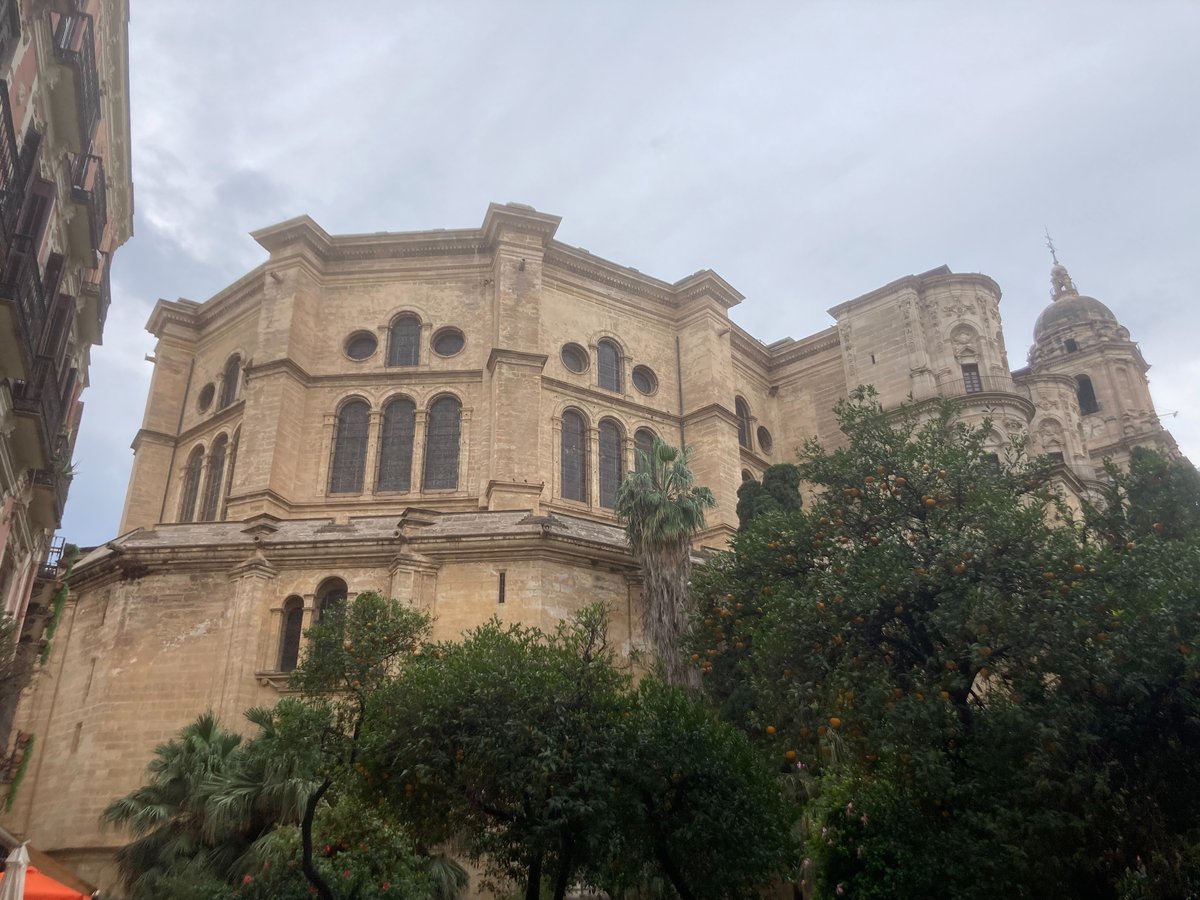 Scenic view of Malaga city with historic buildings and a clear sky