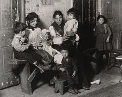 An Italian home near Hull House in Chicago, 1910, black and white photograph
