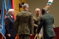 Gen. James N. Mattis assuming command of U.S. Central Command from Lt. Gen. John Allen at MacDill Air Force Base in 2010
