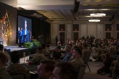 Secretary of Defense Pete Hegseth speaking at Special Operations Forces Week welcome ceremony in Tampa Florida May 6 2025