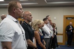 Secretary of Defense Pete Hegseth talking with nonprofit agency leaders supporting Special Operations Forces families during SOF week in Tampa Florida May 6 2025