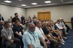 Secretary of Defense Pete Hegseth speaking with nonprofit agency leaders assisting Special Operations Forces service members and families during SOF week in Tampa Florida May 6 2025