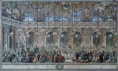 18th century masked ball painting by Nicolas Cochin