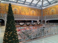 Christmas tree on top floor of La Samaritaine department store decorated for holiday season