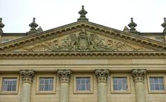 Harewood House grand facade with landscaped gardens in West Yorkshire England