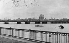 View of the Harvard Bridge in Boston Massachusetts USA in 1960