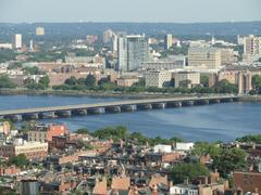 Harvard Bridge over Charles River connecting Cambridge and Boston