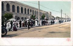 Visitors walking to the stadium during Harvard Class Day exercises
