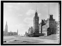 Canada Dominion of Parliament Buildings historic black and white photo