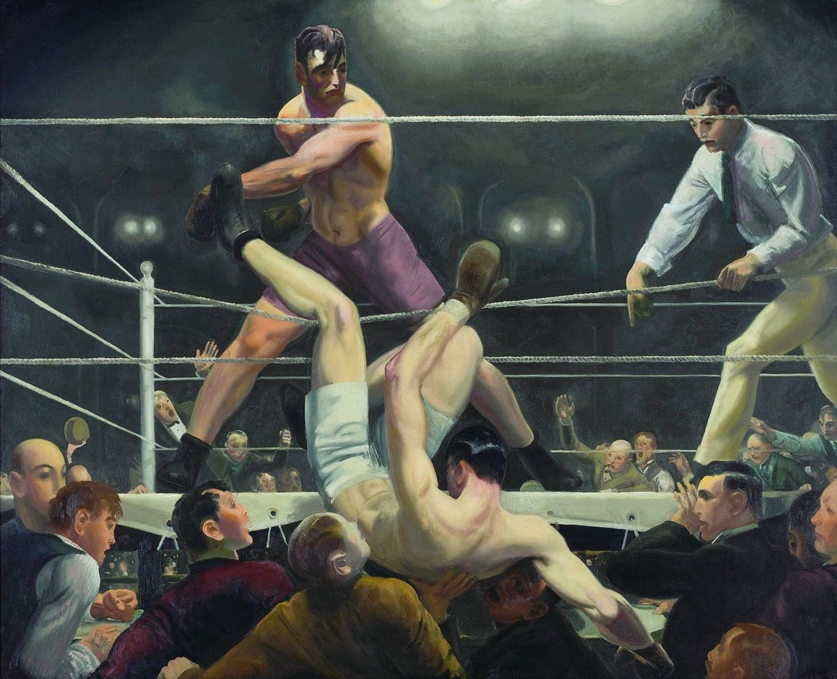 Vintage boxing match between George Dempsey and Firpo in 1924