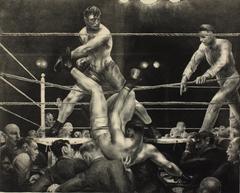 Dempsey and Firpo boxing match lithograph by George Bellows 1924