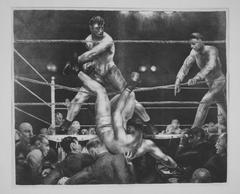 Historic boxing match between Jack Dempsey and Luis Firpo
