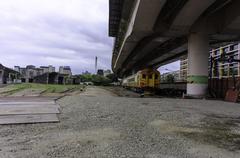 TRA EMU100 electric multiple unit train displayed at Taipei Railway Workshop