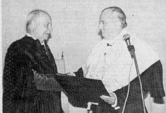 Adonias Filho receiving doctor honoris causa from Universidade Federal da Bahia