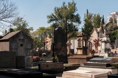 Historic tombs and statues at Cemitério da Consolação cemetery in São Paulo